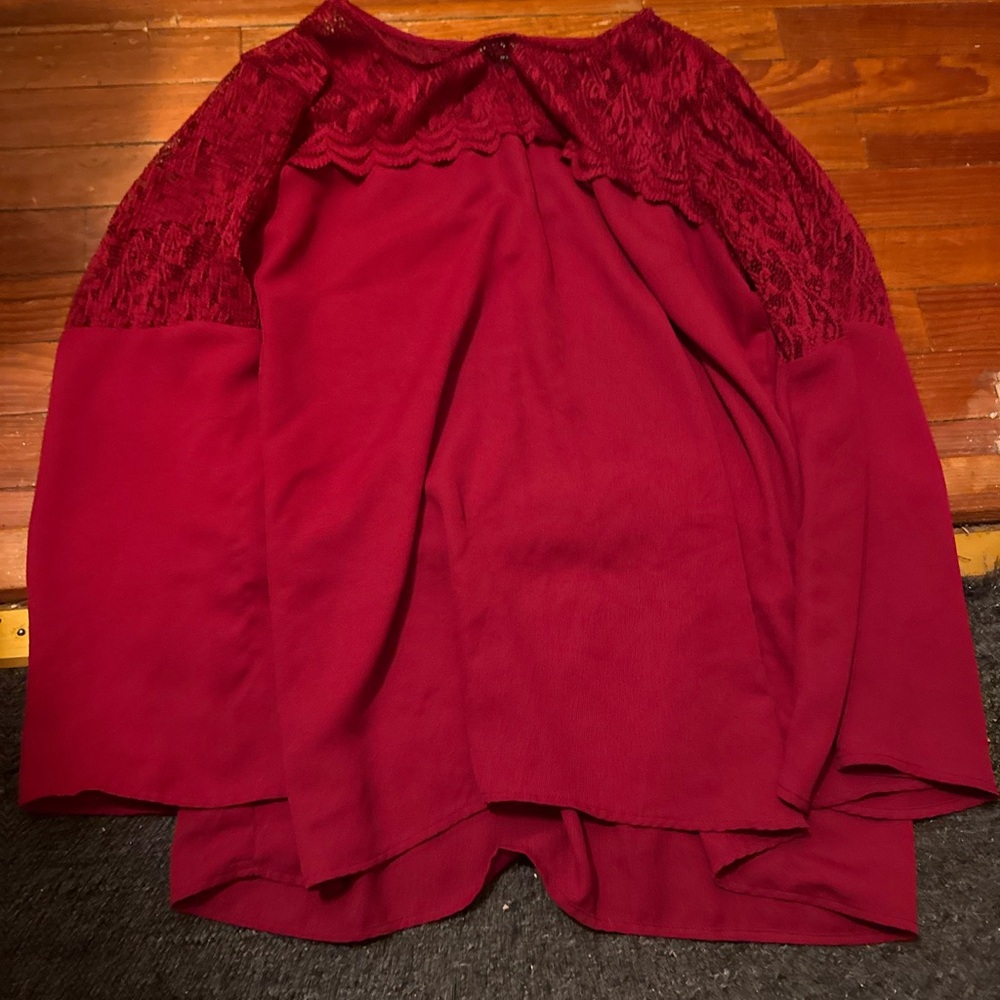 Chic Nation Red Lace Blouse